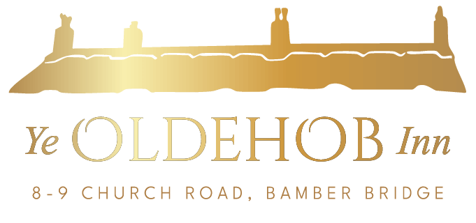 Ye Olde Hob Inn branding showing Church Road, Bamber Bridge